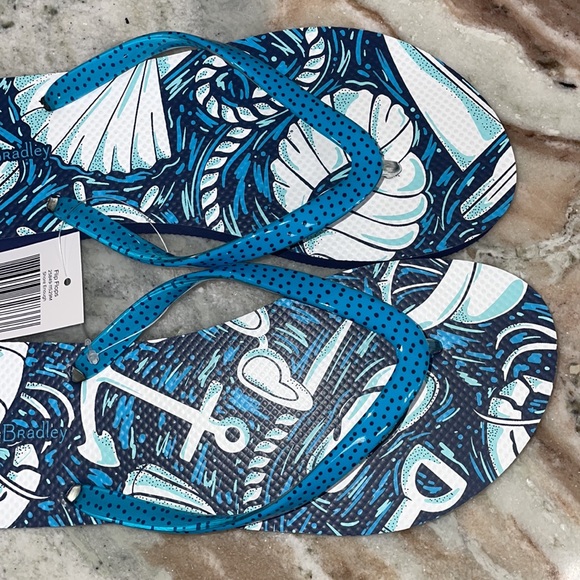 NWT Vera Bradley Flip Flops - Shore Enough - Women's Medium Sz 7/8 Shells Beach - Picture 6 of 12
